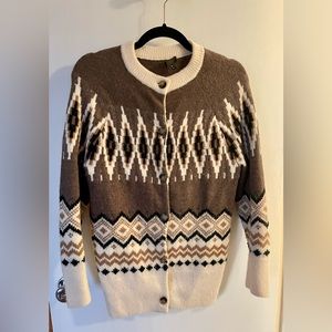 J.Crew fair isle cardigan xsmall merino wool